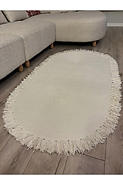 Burgu Kilim Oval Saçaklı Model Krem (FİYAT: Ebat Seçimi Yapın Fiyatı Alın)