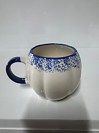 Bal Kabağı Model Beyaz Ve Mavi Bardak