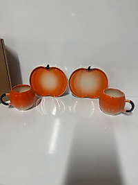 2li Turuncu Bal Kabağı Modelli Fincan Takımı