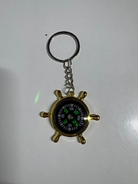 Metal Pusula  Anahtarlık Gold