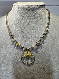 Hayat Ağacı Sitrin Taşlı Kolye