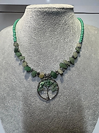 Hayat Ağacı Yeşim Taşlı Kolye