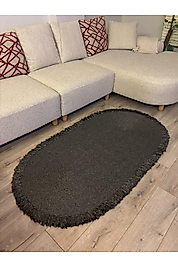 Burgu Kilim Oval Saçaklı Model Gri (FİYAT: Ebat Seçimi Yapın Fiyatı Alın)