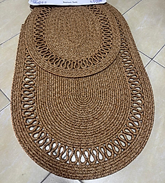 2li Jüt Banyo Paspas Seti (Hasır Renk)