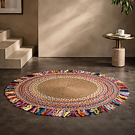 Jüt Otantik Model Kilim (Yuvarlak) (FİYAT: Ebat Seçimi Yapın Fiyatı Alın)