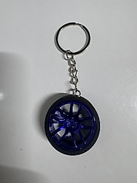 Metal Jant Model Anahtarlık Mavi