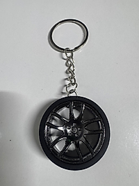 Metal Jant Model Anahtarlık Gri