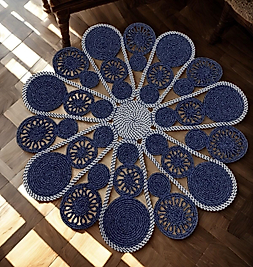 Jüt Halı Elora Model Mavi