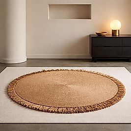 Burgu Kilim Yuvarlak Saçaklı Model (FİYAT: Ebat Seçimi Yapın Fiyatı Alın)