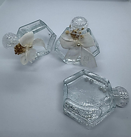 50 cc Altıgen Cam Kolonya  Kristal Kapaklı Nikah Söz Nişan Mevlüt