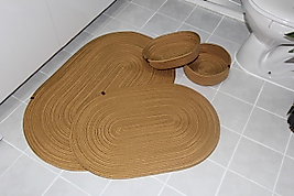 4lü Gold Renk Jüt Paspas Düz Modeli